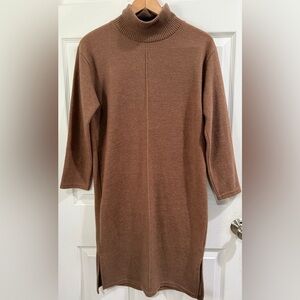 by pink made in korea Brown Turtleneck Sweater Dress Cashmere blend lagenlook